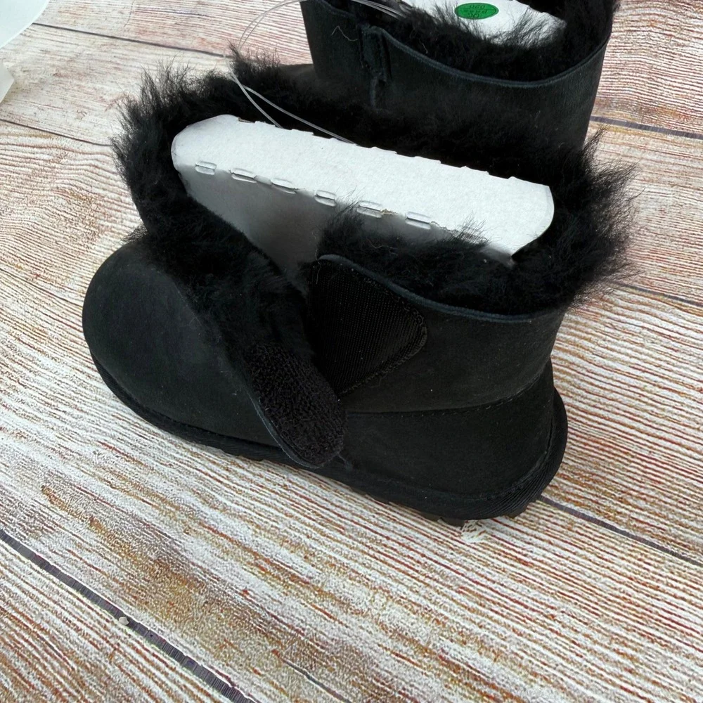 Kirkland Signature‎ Kids Black Shearling Suede Ankle Boots US 2 7771011 NEW